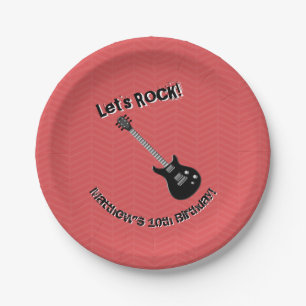 Prato De Papel Estrela do rock da guitarra