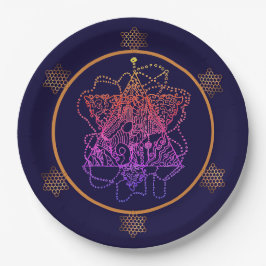 Prato De Papel Estrela Judia do Arco-Íris Escuro