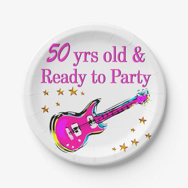 PRATO DE PAPEL ESTRELA ROCK DE 50 ANOS (Frente)