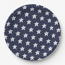 Estrelas Azuis e Brancas Patriotas com Corações