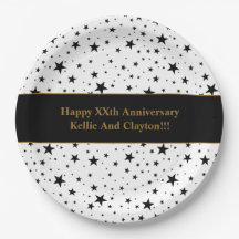 Estrelas Brancas/Pretas Personalizadas com Anivers