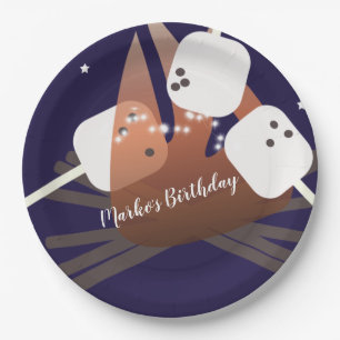 Prato De Papel Estrelas de Campfire Marshmallow acampam ao ar liv