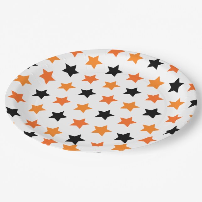 Prato De Papel Estrelas de Halloween (Inclinado)