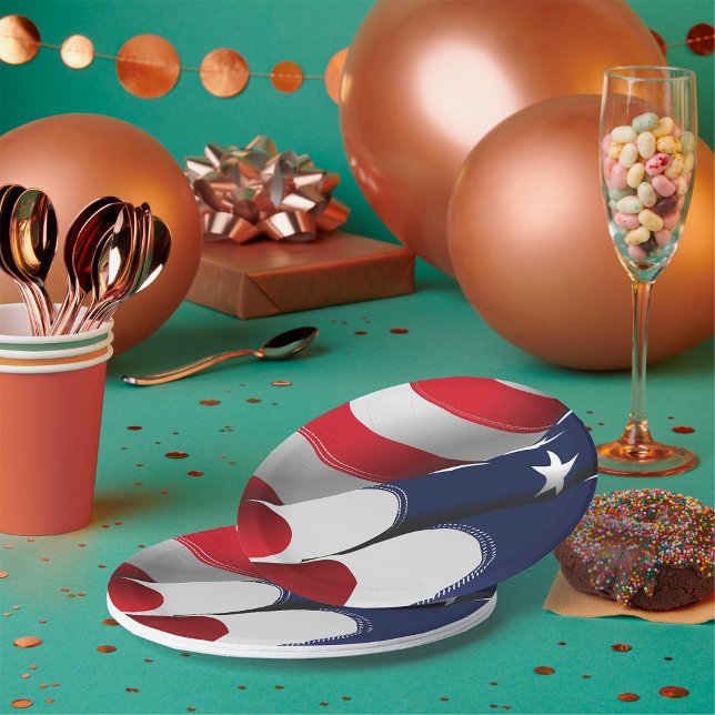 Prato De Papel Estrelas e faixas de Design de Bandeiras Americana (Criador carregado)