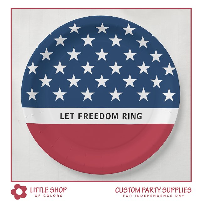 Prato De Papel Estrelas e Listras Patrióticas do 4 de Julho (Criador carregado)