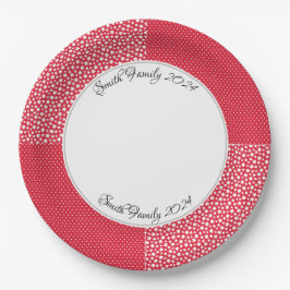 Prato De Papel Estrelas e pontos vermelhos Natal Personalizados