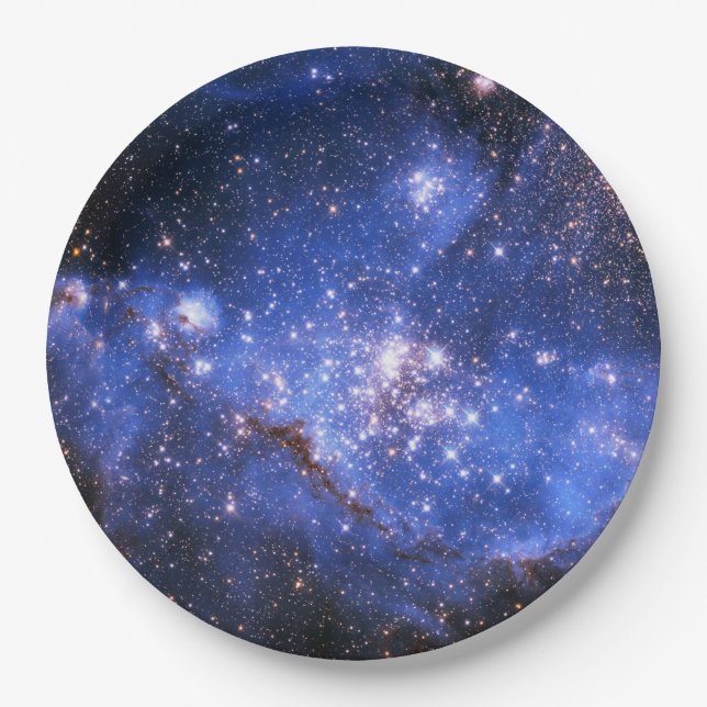 Prato De Papel Estrelas Embrionárias Azul de Queda (Frente)