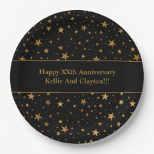 Estrelas Pretas/Douradas Personalizadas com Aniver