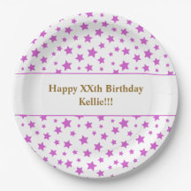 Estrelas Rosa Personalizadas com Festa de aniversá