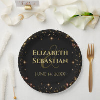 Estrelas Shimmering Placas De Papel De Casamento