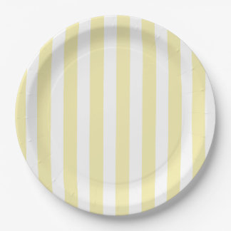 Prato De Papel Estrias de doces, amarelas e brancas