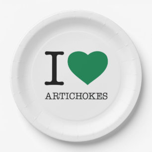 PRATO DE PAPEL EU AMO ARTICHOKES