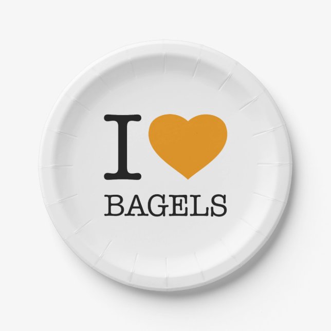PRATO DE PAPEL EU AMO BAGELS (Frente)