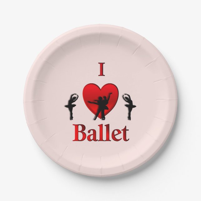 Prato De Papel Eu Amo Ballet (Frente)