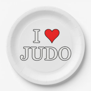 Prato De Papel Eu Amo Judo