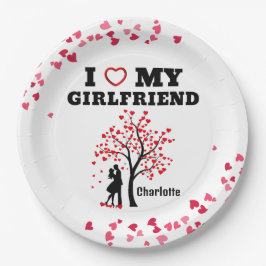 Prato De Papel Eu amo meu Namorada