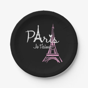 Prato De Papel Eu Amo Paris Eiffel Torre França Souvenir Francês