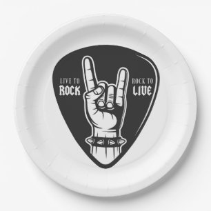 Prato De Papel Eu amo rock