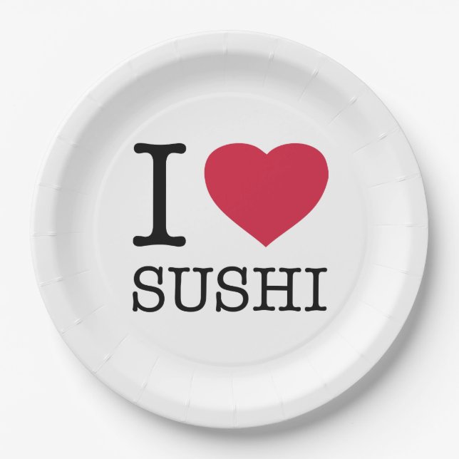 PRATO DE PAPEL EU AMO SUSHI (Frente)
