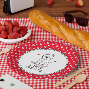 Prato De Papel Eu Amo Westies - West Highland White Terriers Cujo