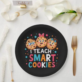 Prato De Papel Eu Ensino Cookies Inteligentes Professor de Volta 