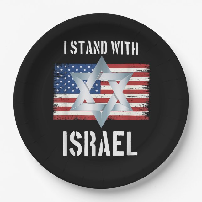 Prato De Papel eu estou com israel  (Frente)