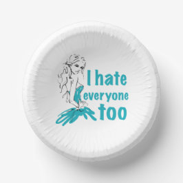 Prato De Papel Eu odeio todo mundo também