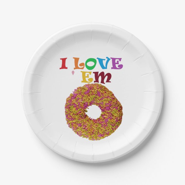 Prato De Papel Eu os amo! (Frente)