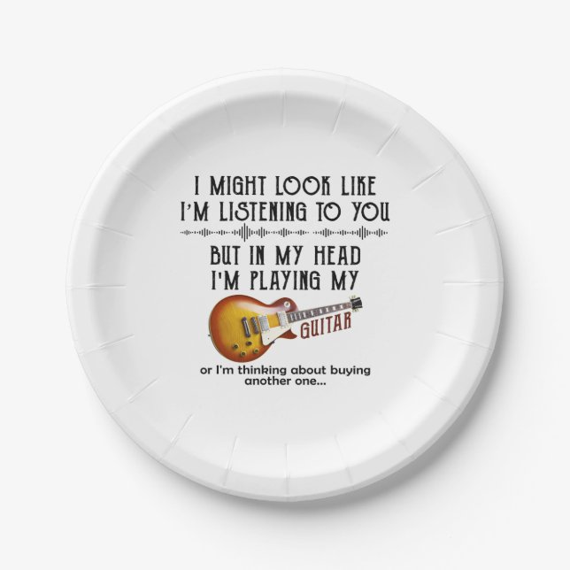 Prato De Papel Eu Posso Parecer Ouvindo Você, Mas Na Minha Cabeça (Frente)