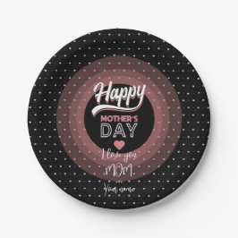 Prato De Papel Eu te amo mãe