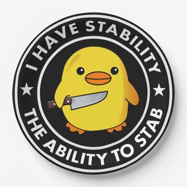 Prato De Papel Eu Tenho Estabilidade E Capacidade De Esfaquear En (Frente)