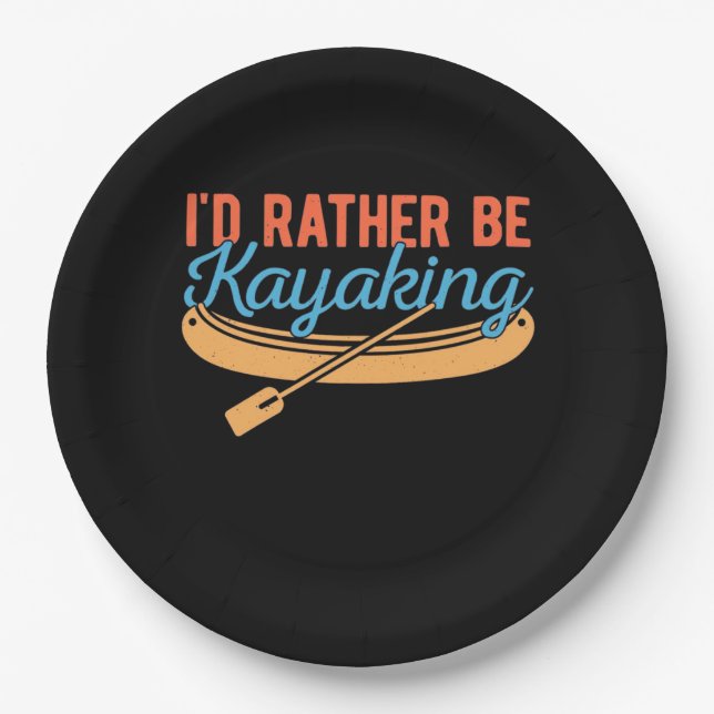 Prato De Papel Eu Teria Preferencialmente De Ser Kayaking (Frente)
