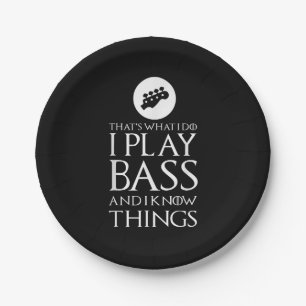Prato De Papel Eu Toco Violão Bass Engraçado
