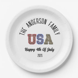 Prato De Papel EUA Cheetah Impressão Personalizado Nome da Reuniã