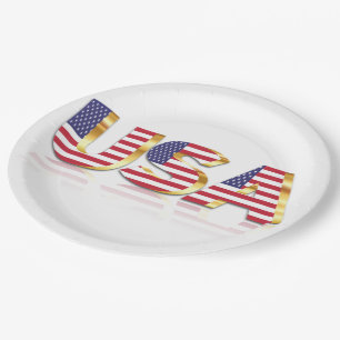 Prato De Papel EUA - Estados Unidos da América - Bandeira - Patr
