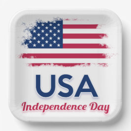 Prato De Papel EUA Flag Napkins