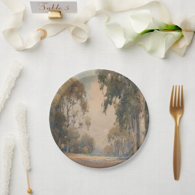Prato De Papel Eucalipto (1922) - Delicado Aquarela Botânica (Casamento)