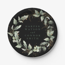 Prato De Papel Eucalipto Botânico Premium Black Gold Verde