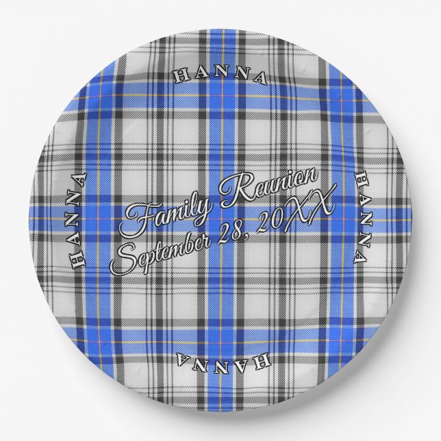 Prato De Papel Evento Clã Hannay Tartan Clã Scots Clássico (Frente)