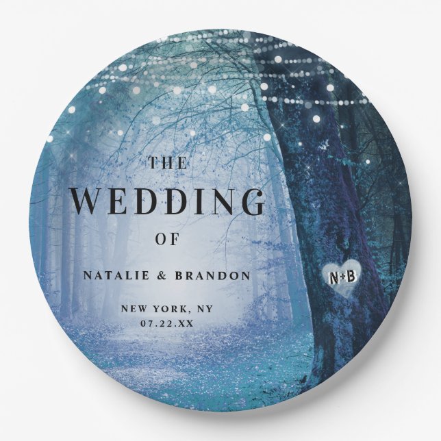 Prato De Papel Evermore | Floresta de Fada Encantada | Casamento  (Frente)