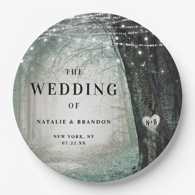 Prato De Papel Evermore | Floresta de Fada Encantada | Moss Weddi (Frente)