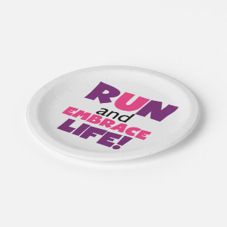 Prato De Papel Executar Embrace Life Pink
