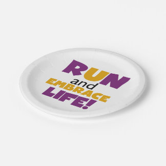 Prato De Papel Executar Embrace Life Purple Yellow