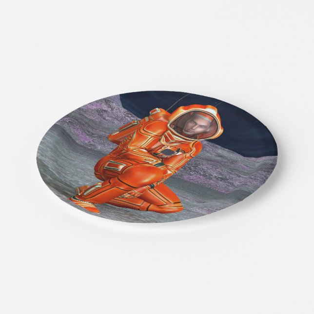 Prato De Papel Explorador de Marte Astronauta Planeta Alien Arte  (Inclinado)