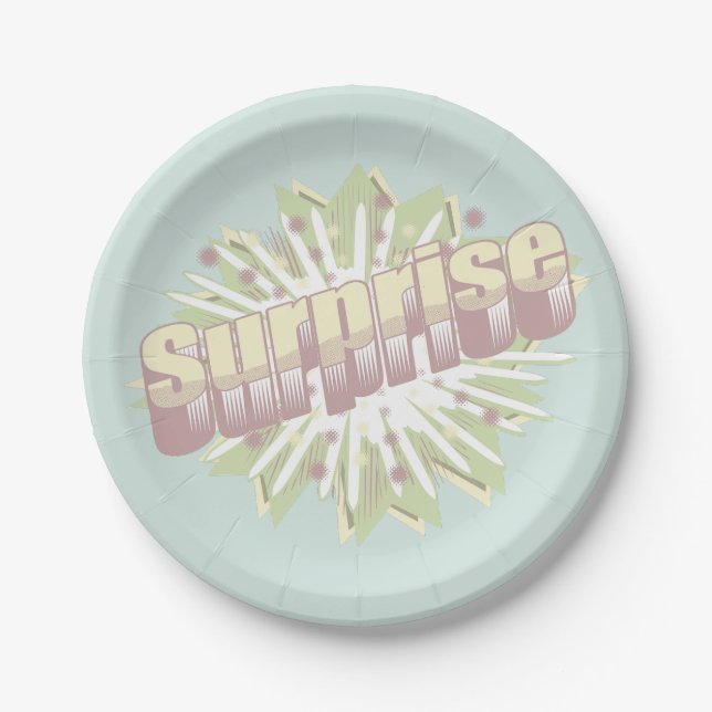 Prato De Papel Explosão da onomatopeia surpresa (Frente)