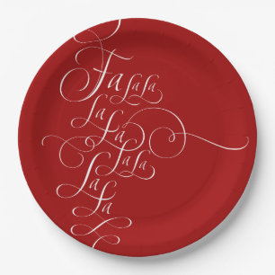 Prato De Papel Fa la la - Caligrafia de Natal - Deck the Halls