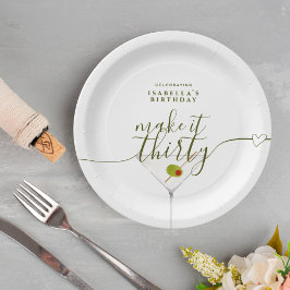 Prato De Papel Faça-o 30 aniversário de 30 anos da Martini