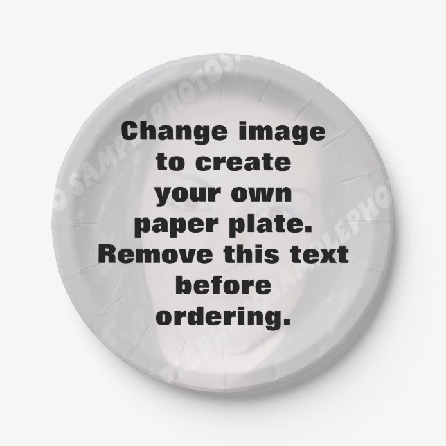 Prato De Papel Faça sua própria foto personalizada (Frente)