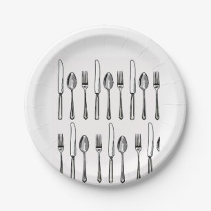 Prato De Papel Facas de Forks de Papel Placas para picnicias bqs
