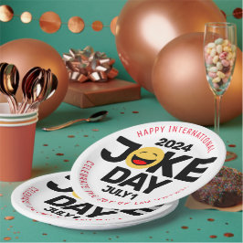 Prato De Papel Face do Dia Internacional da Piada